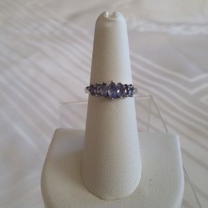 Tanzanite in  Sterling Silver 7 Stone Ring.